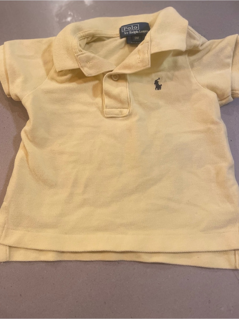Polo by Ralph Lauren Pale Yellow Baby Polo with Navy Pony